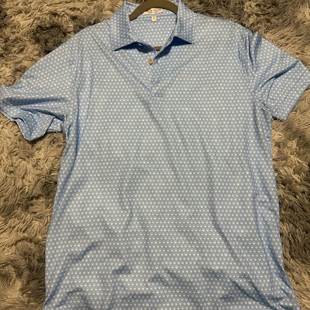 Peter Millar Light Blue Skull Polo